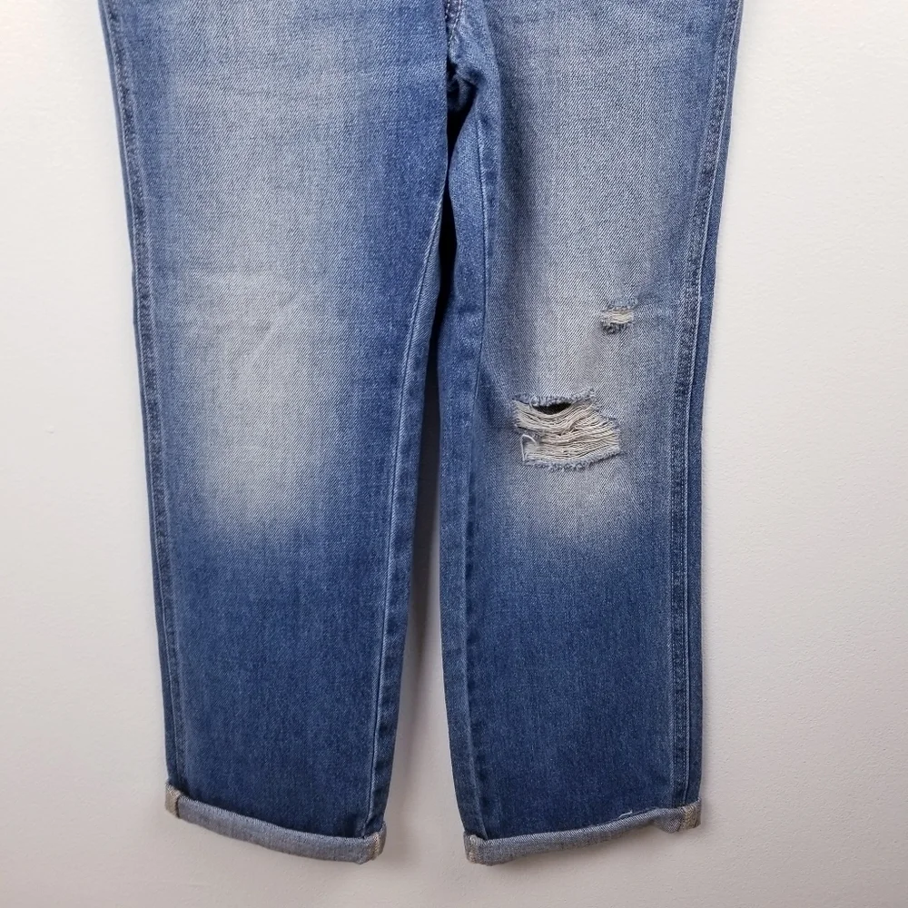 Old Navy #416296 Slouchy Straight Ripped Jean Overalls for Girls NWT L(10-12)
